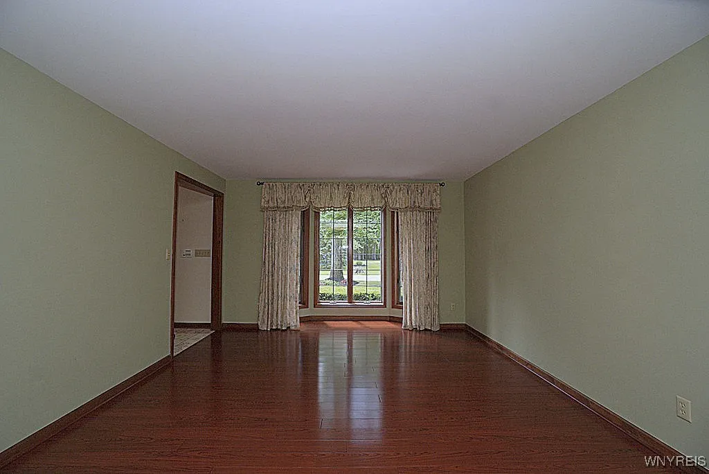 Formal living room with new bamboo cherry flooring