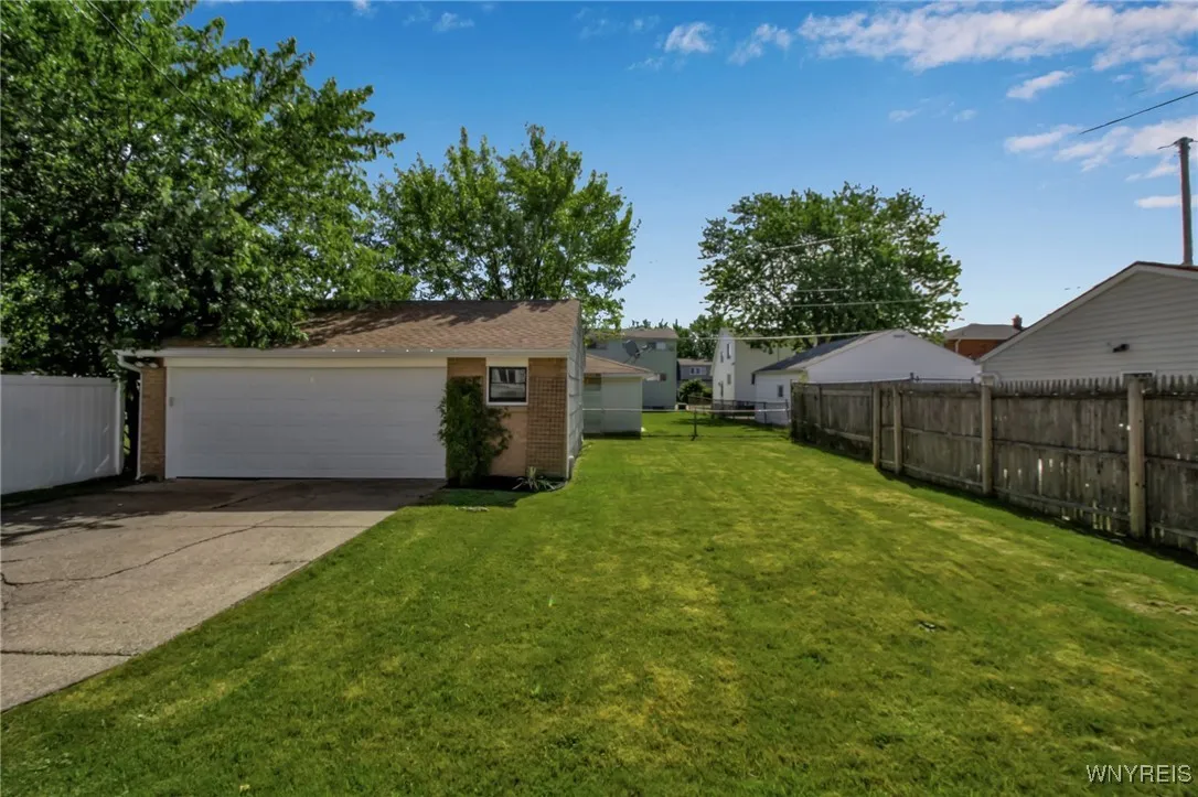 Fully fenced in yard