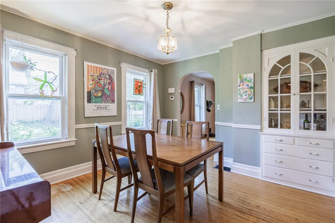 dining room with built-ins