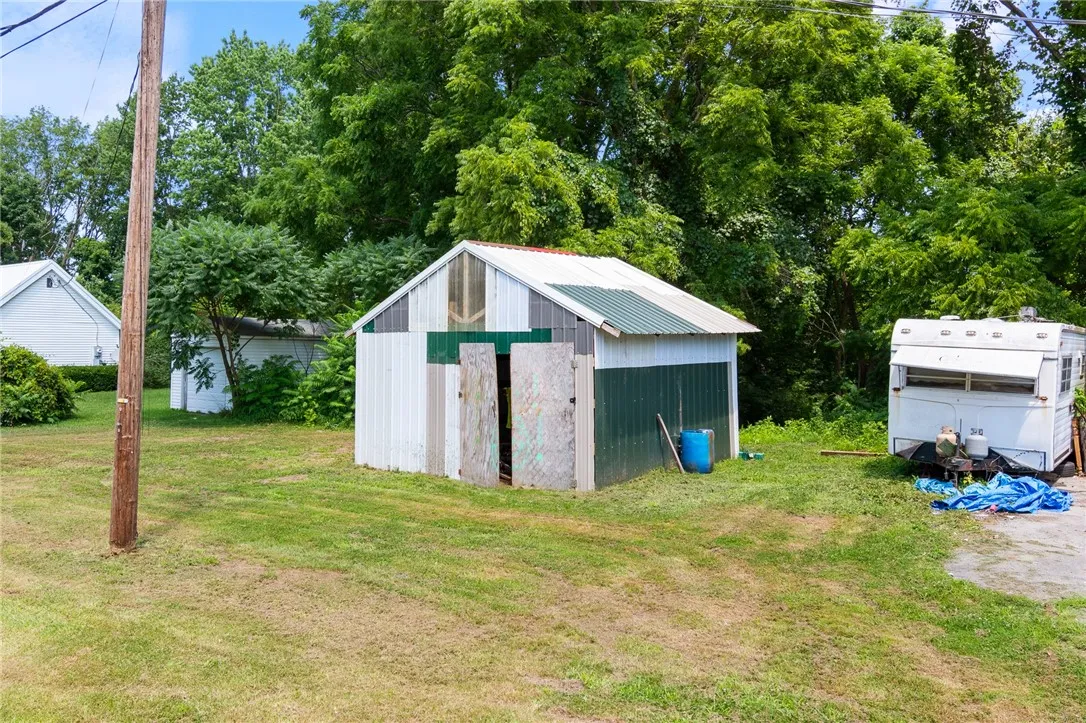 A detached garage and a shed on the 9 acre parcel