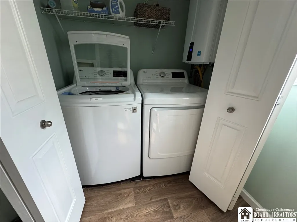 Laundry located on first floor in bathroom closet