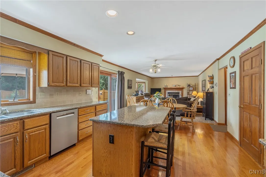 Kitchen, casual dining and family room