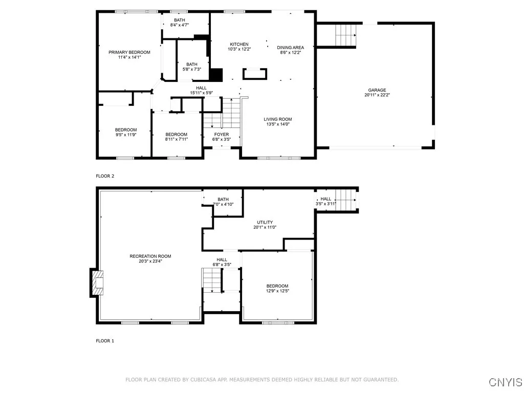 Upper & Lower Level floor plan