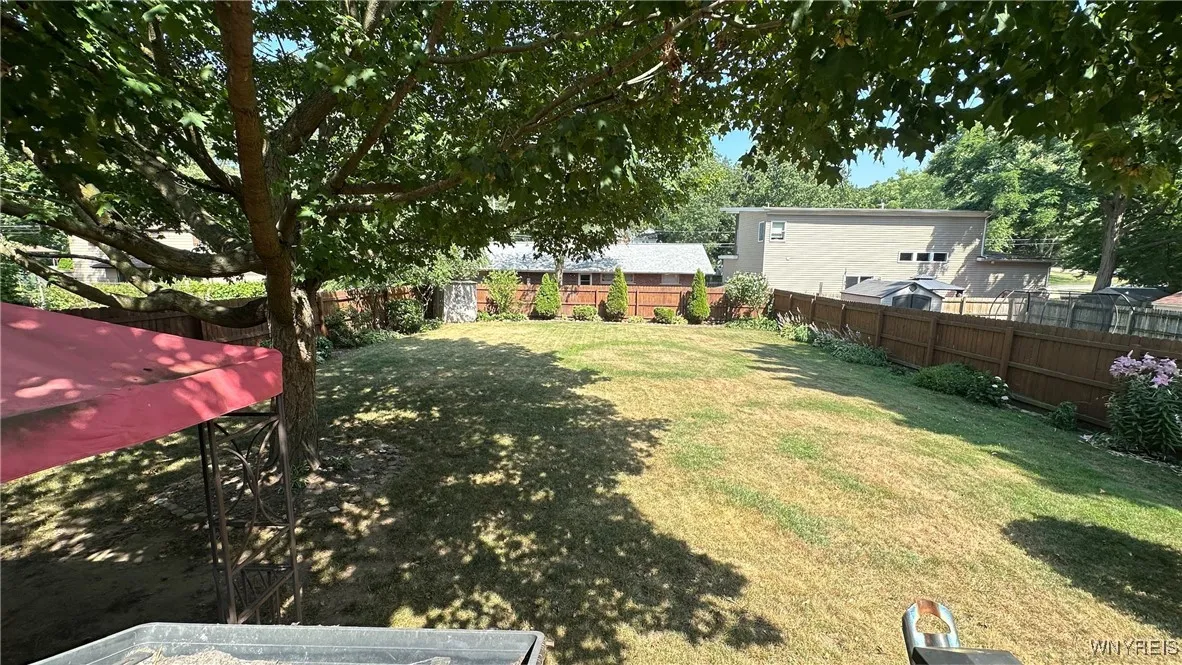 large fenced in backyard