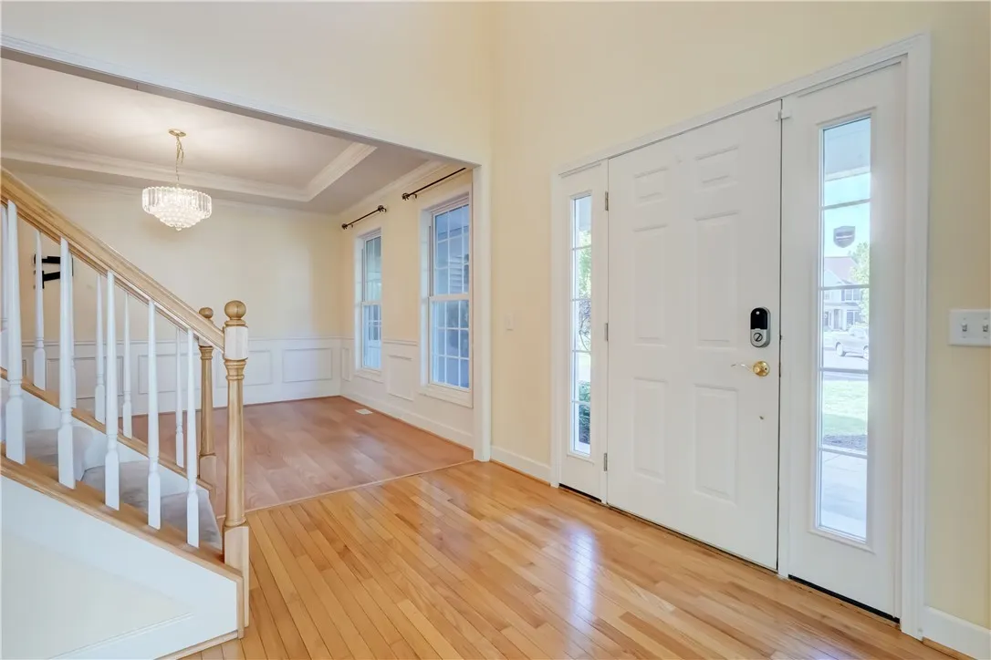 Front entry flanked by sidelights