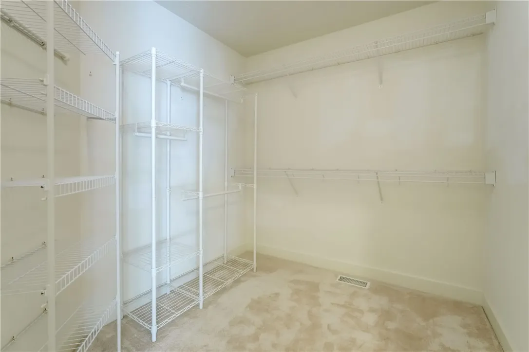 Large walk in primary closet
