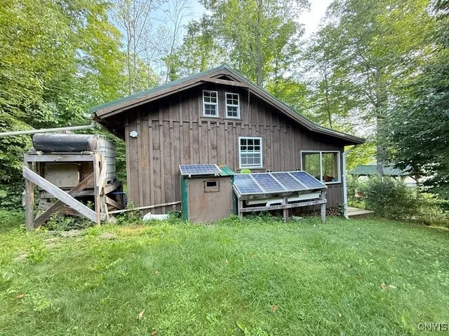 Solar panels and battery storage/mechanical shed