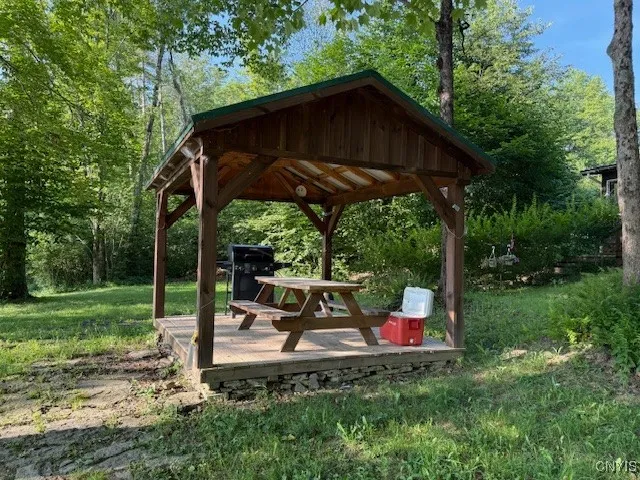 Pavilion located in front yard.