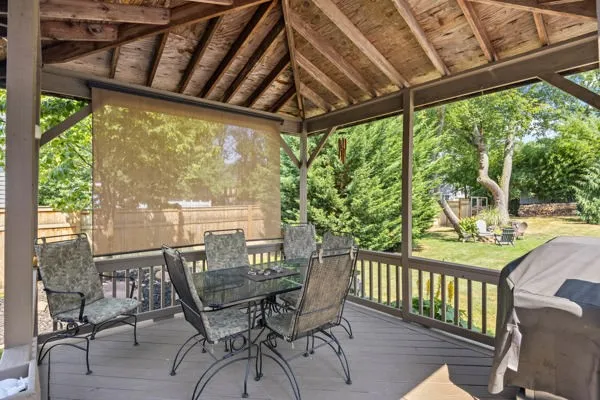 Covered Area of Deck Overlooking Yard