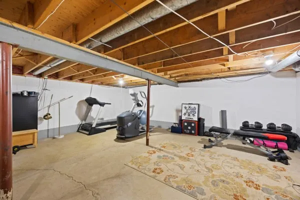 Clean Basement with Room for Storage