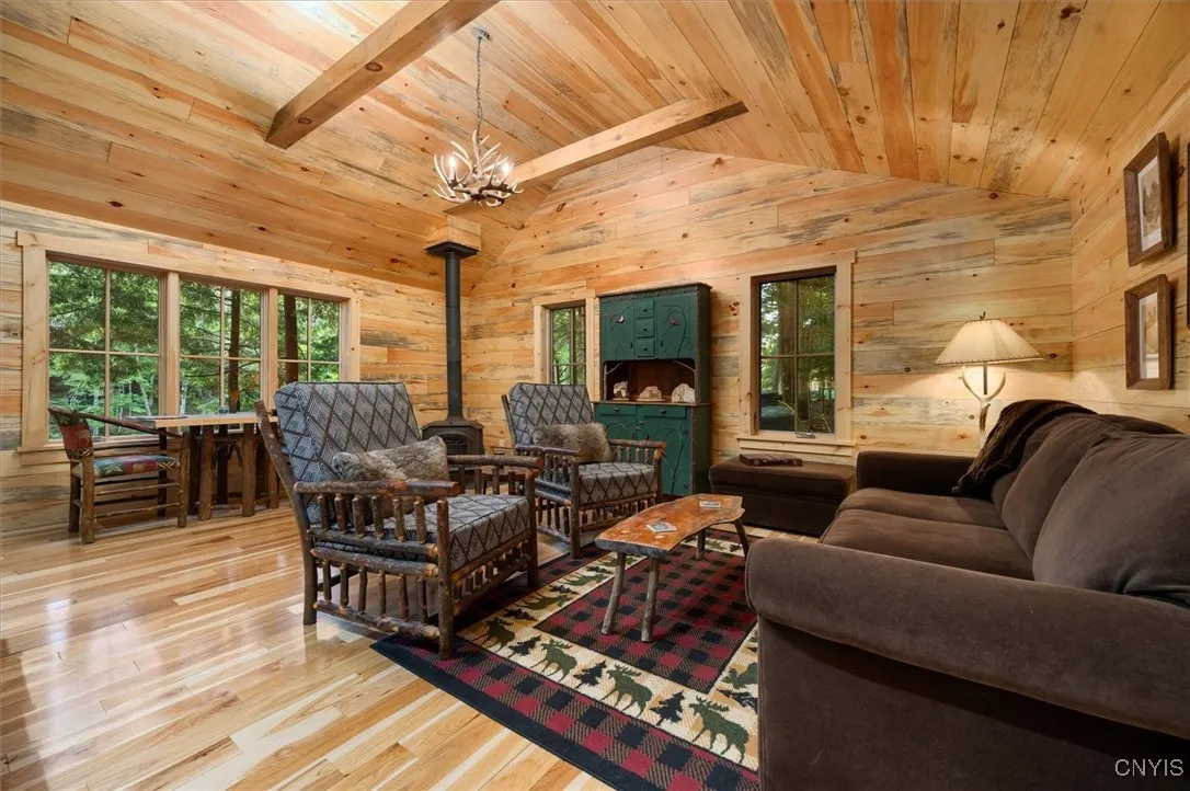 Warm knotty pine interior