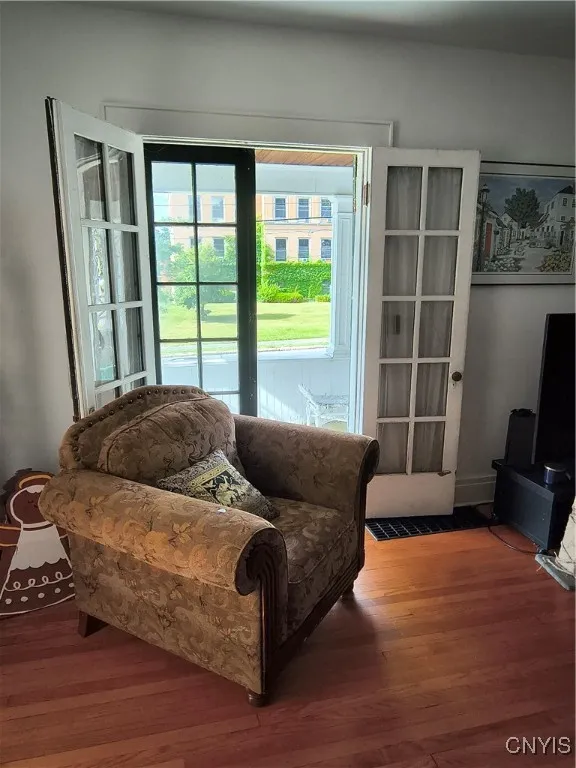 French doors to the porch