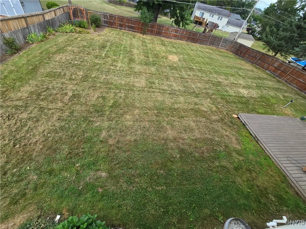 Ariel view of backyard