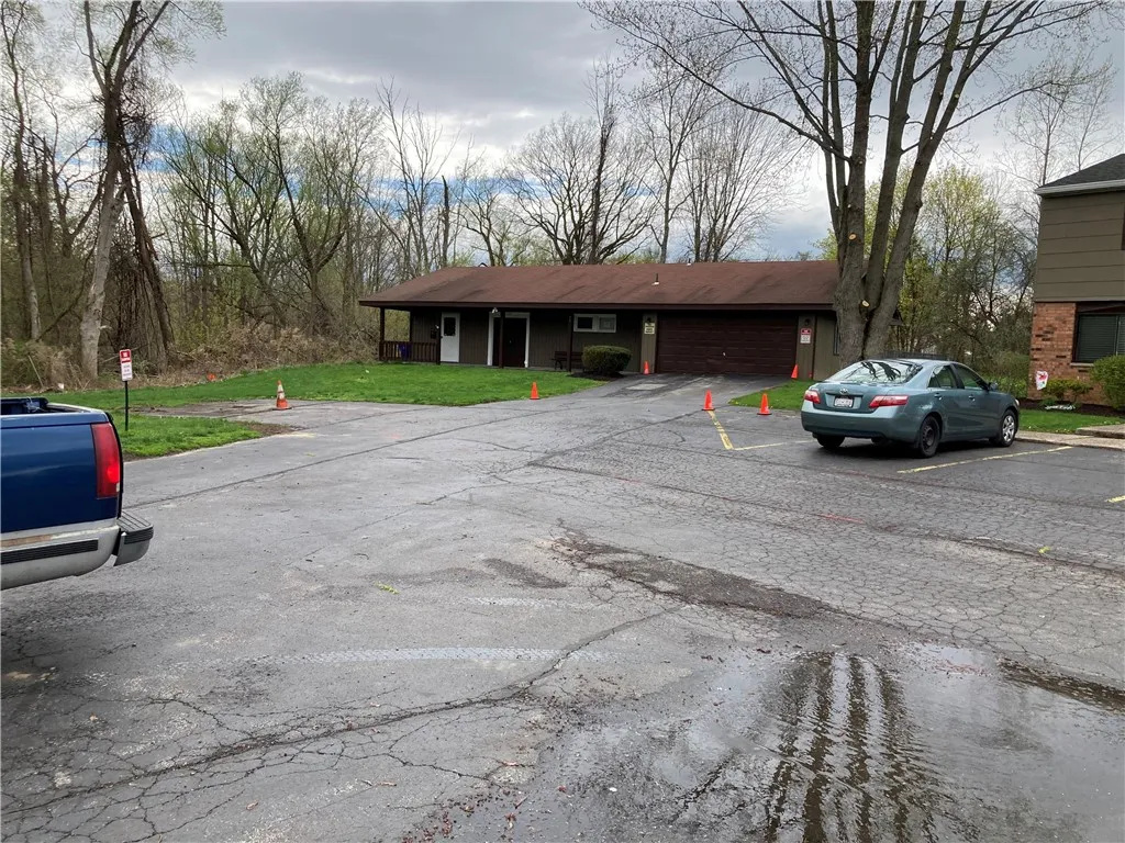 
View of clubhouse. Pool behind clubhouse.