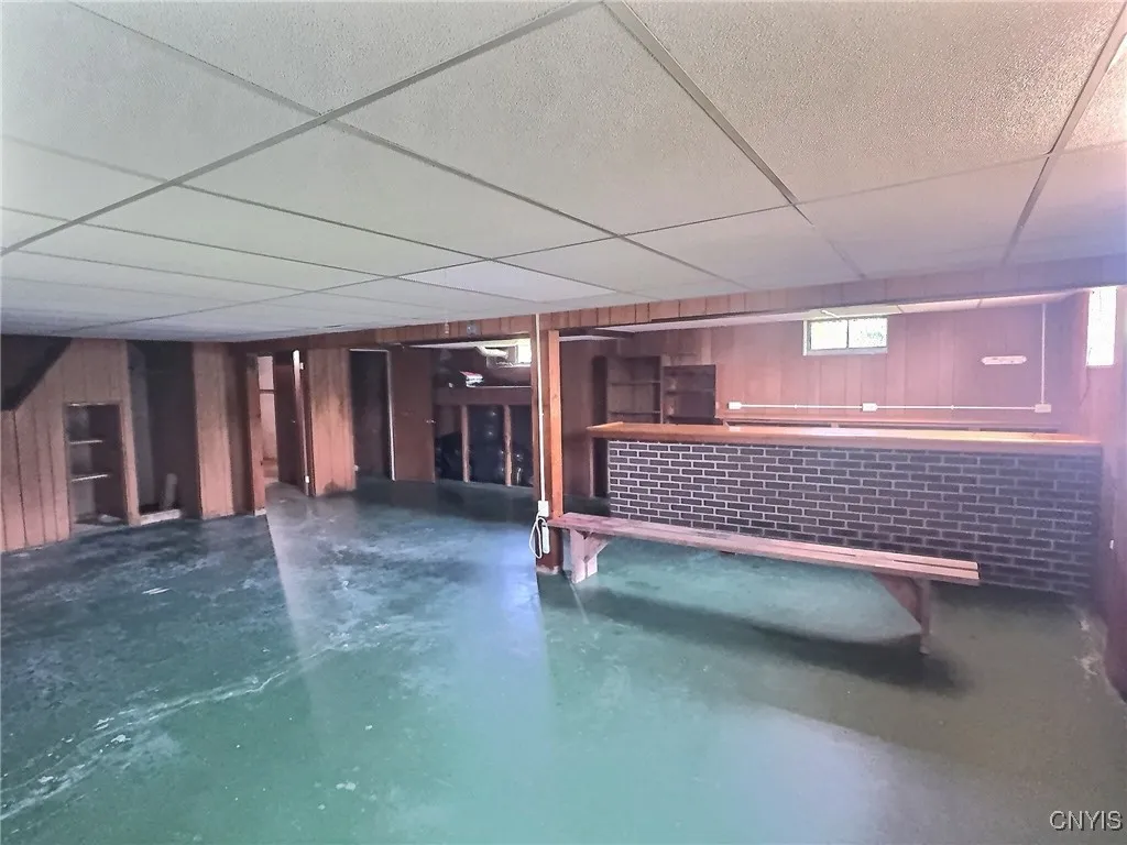 Partially finished basement