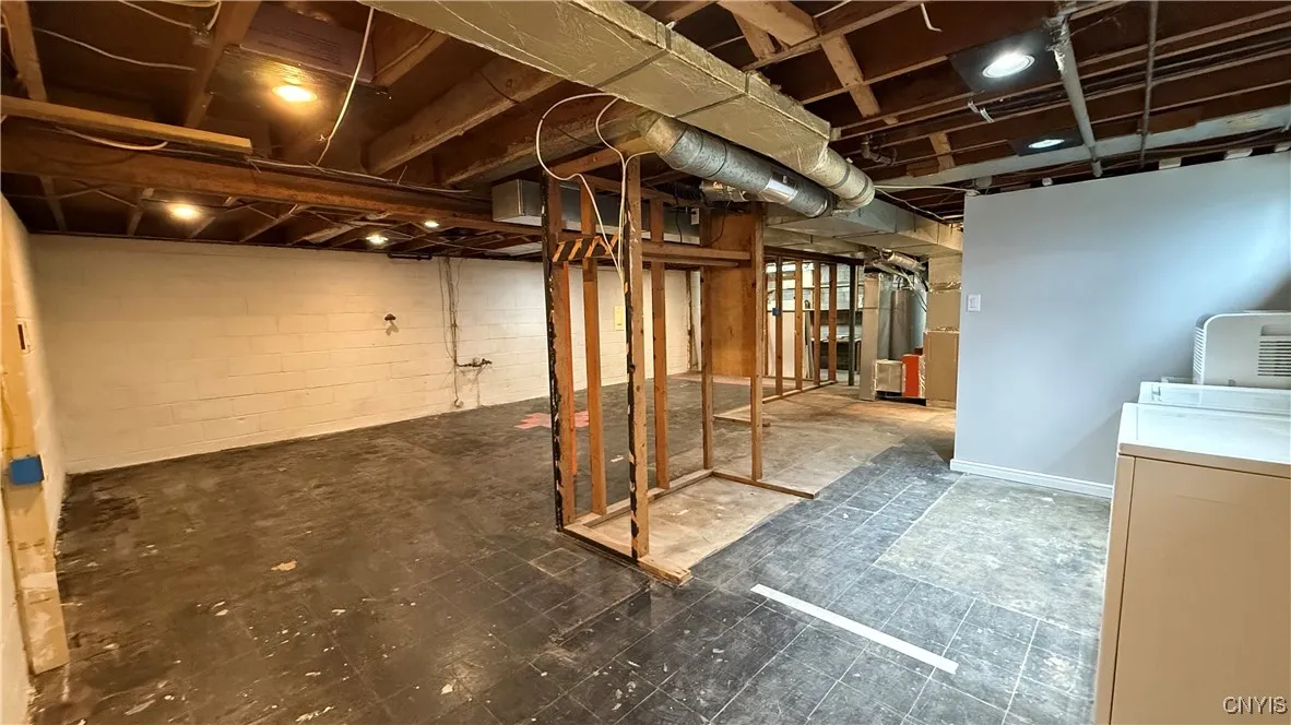 Basement - some of the framing has been started for a finished area