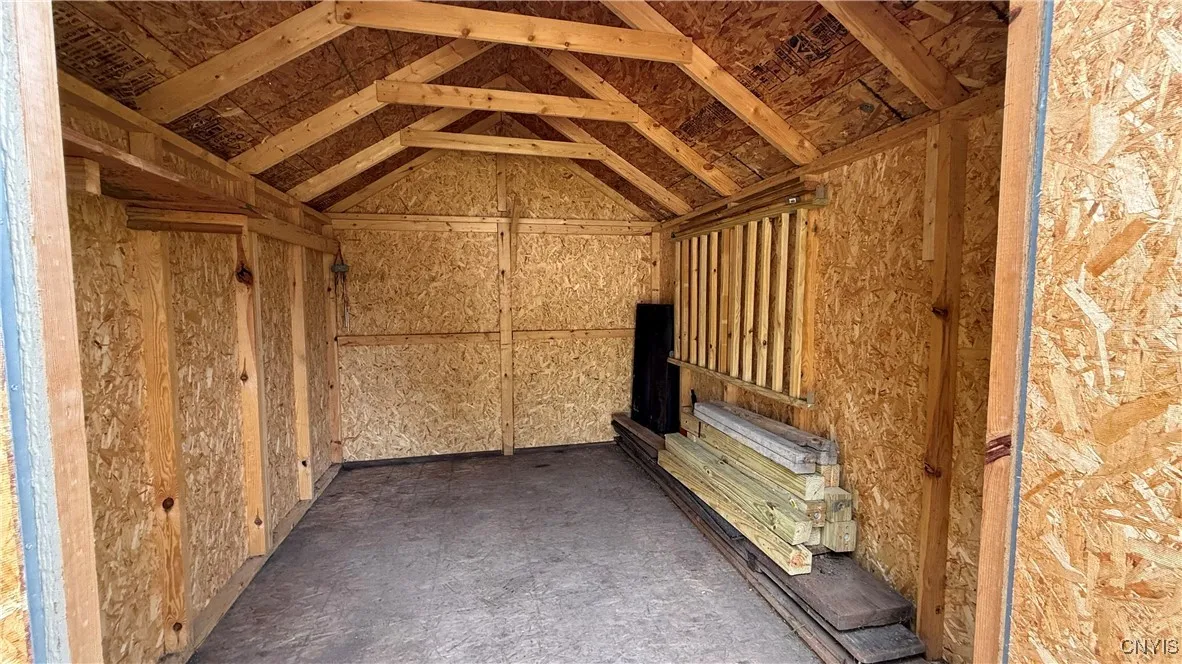 Interior of shed