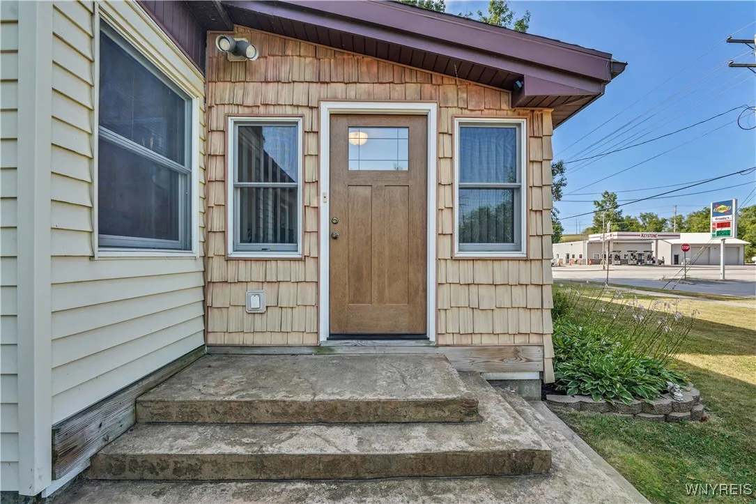 Main entrance with patio