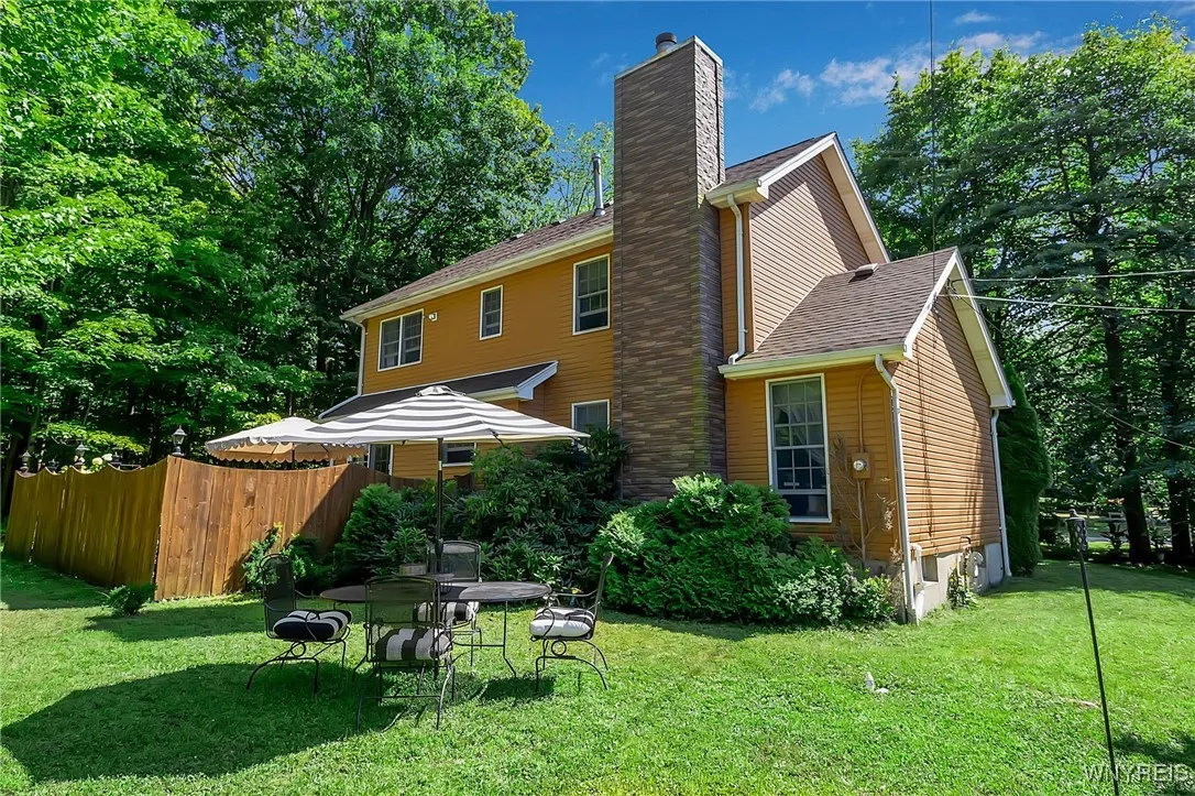 One section of back yard is fenced