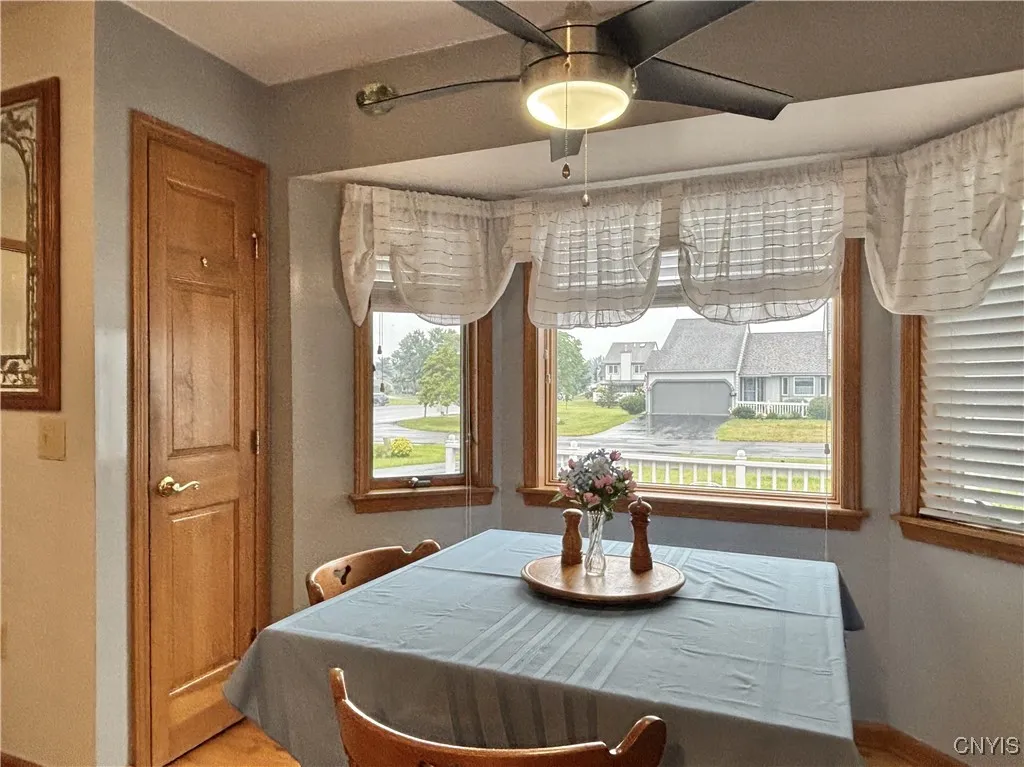 Breakfast area.  Notice the ceiling fan.