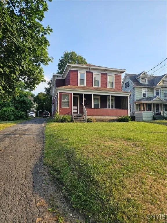 view from the road, off street parking