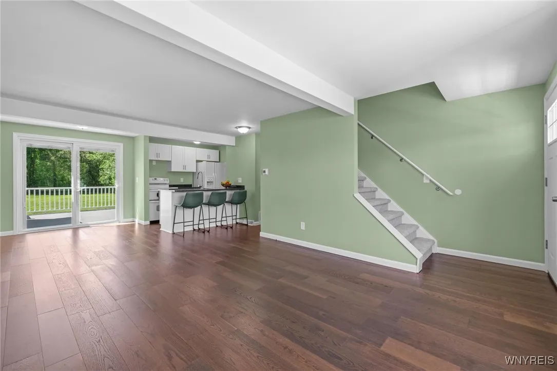 Newly carpeted stairs