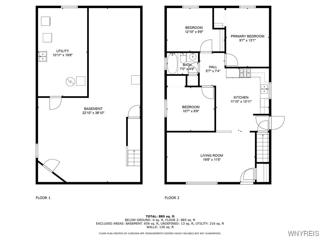 Floorplan w/ Dimensions  - 51 Audet, Cheektowaga, NY 14227