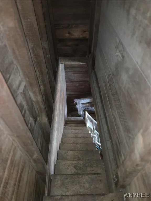 Carriage house stairs looking down