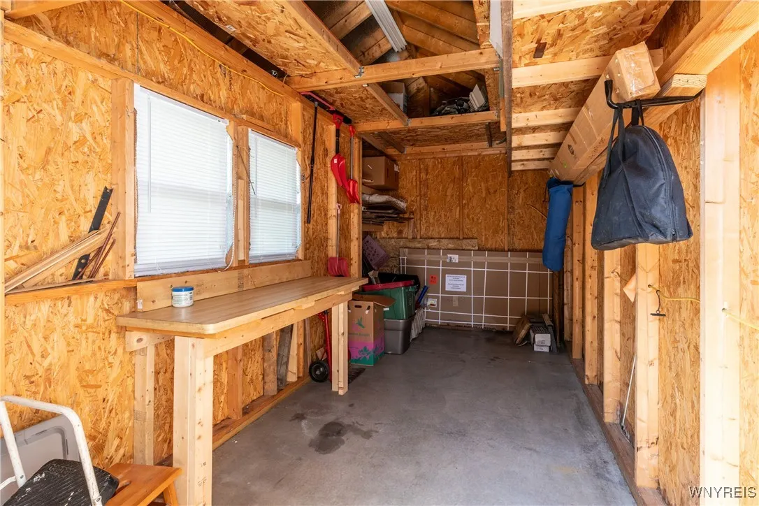 Inside of 1.5 story shed