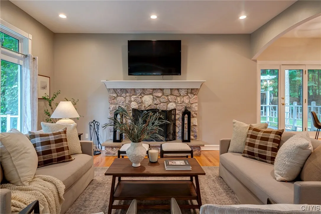 Sunlight fills this cozy main open living space