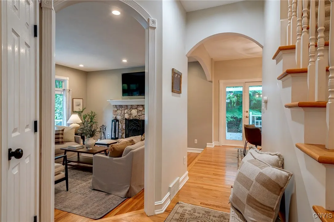 You will find custom archways throughout the home