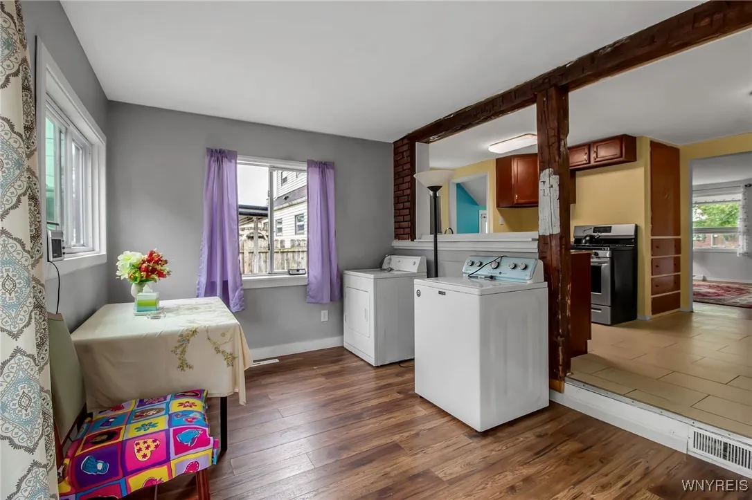 dining room being used as a 1st floor laundry