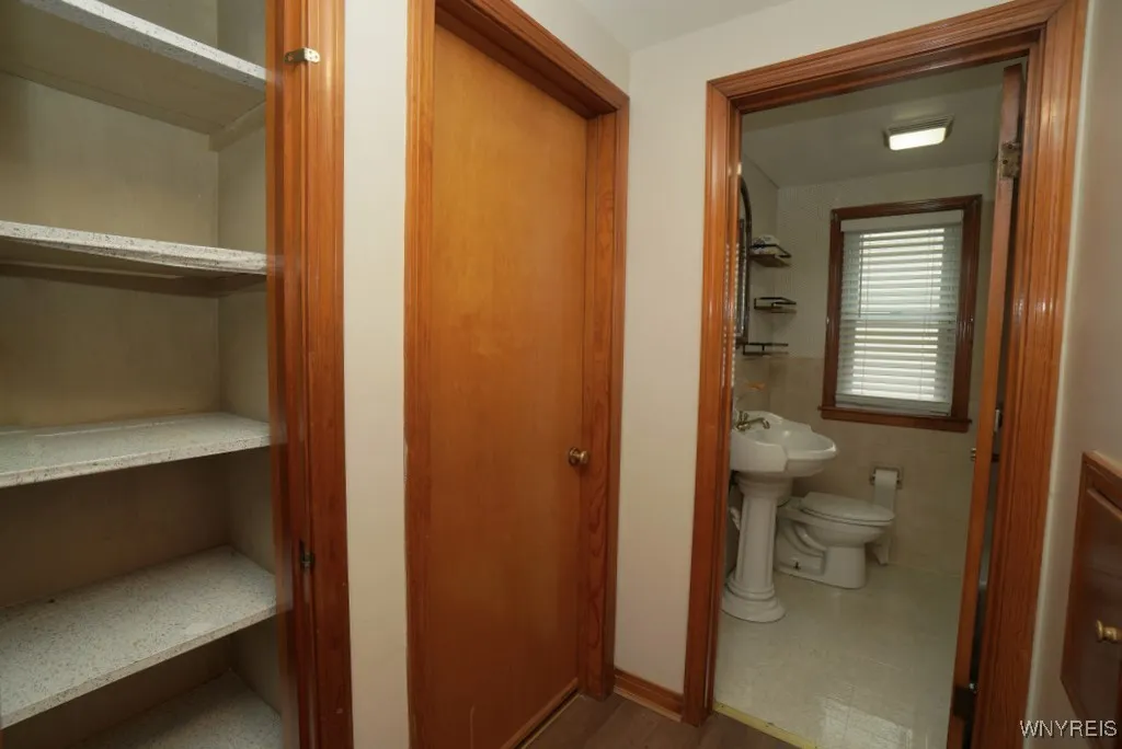 Bathroom and linen closet