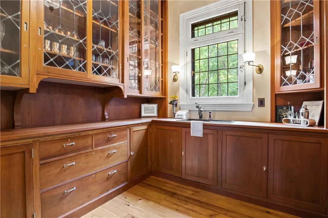The impressive butler's pantry exudes historic charm.