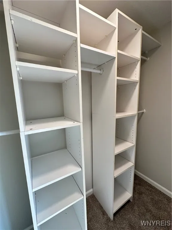 The primary bedroom closet.
