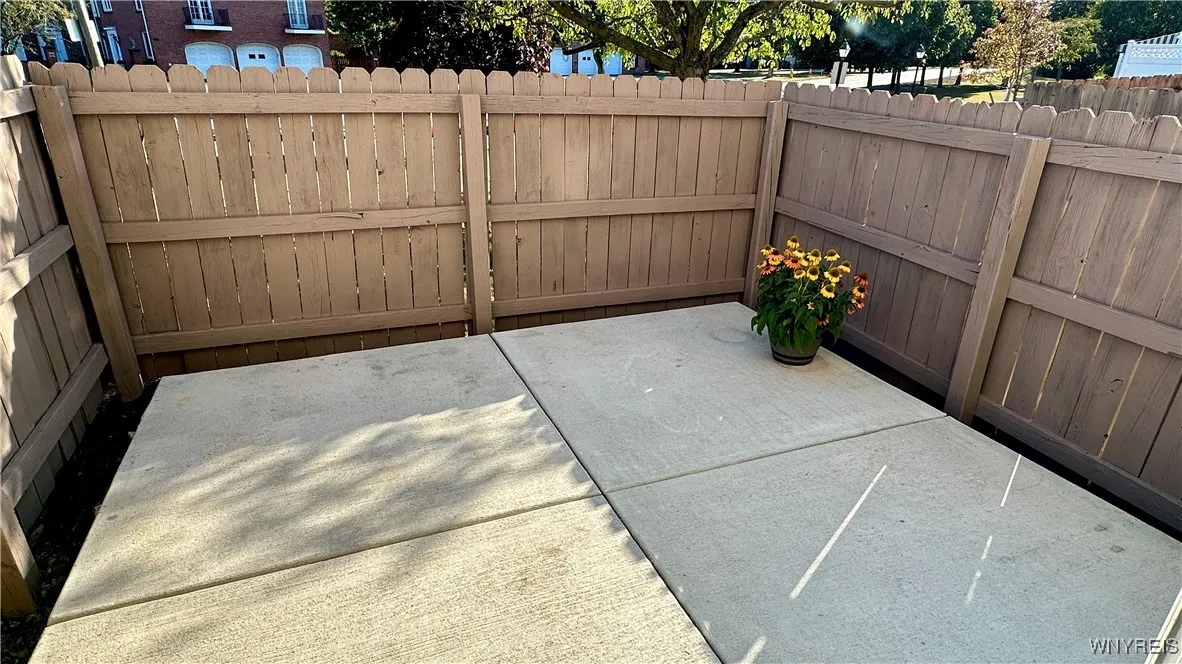 Enclosed private patio space