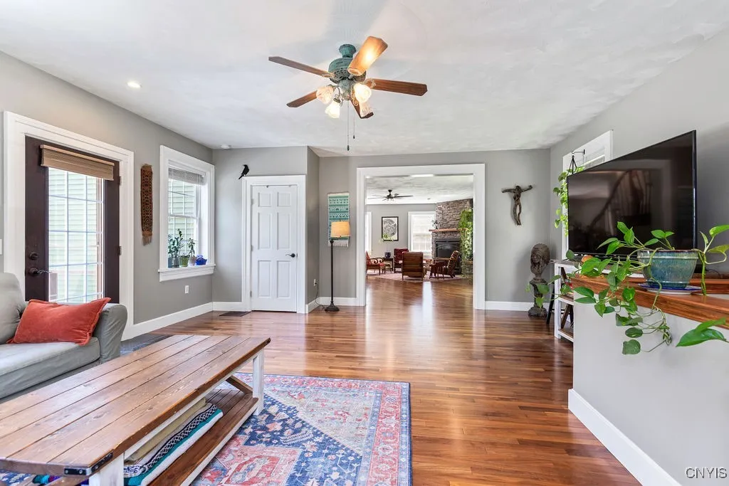 The first-floor family room features a tiled entrance and a large entry closet—creating a warm and welcoming first impression!





