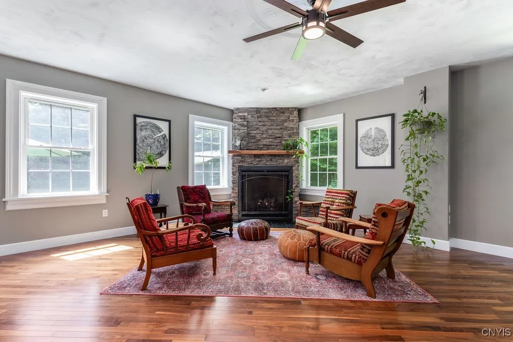   The stone gas fireplace is the first-floor focal point—70,000 BTUs can heat the entire home efficiently. With high-performance windows, 2x6 walls, and top-quality insulation, this cozy, high R-factor home keeps you comfortable year-round. Sit back, watch the snow fall, and enjoy LIFE!





