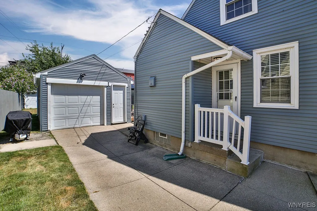 Side entrance to garage