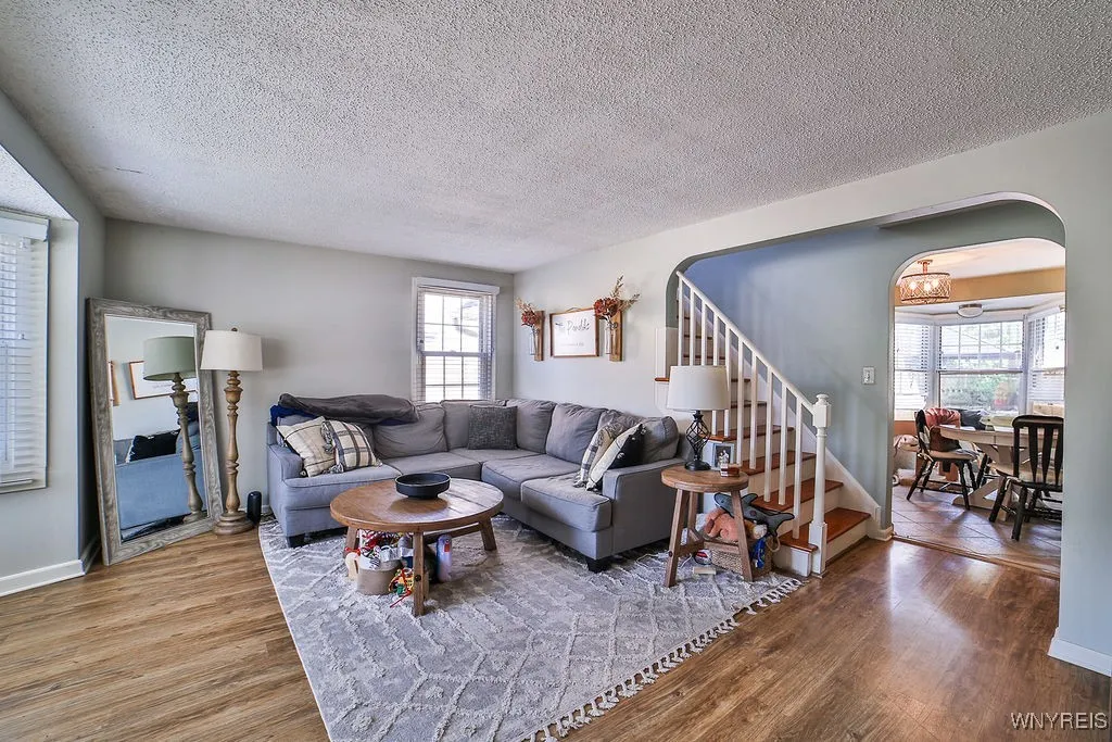 Spacious living room has new flooring