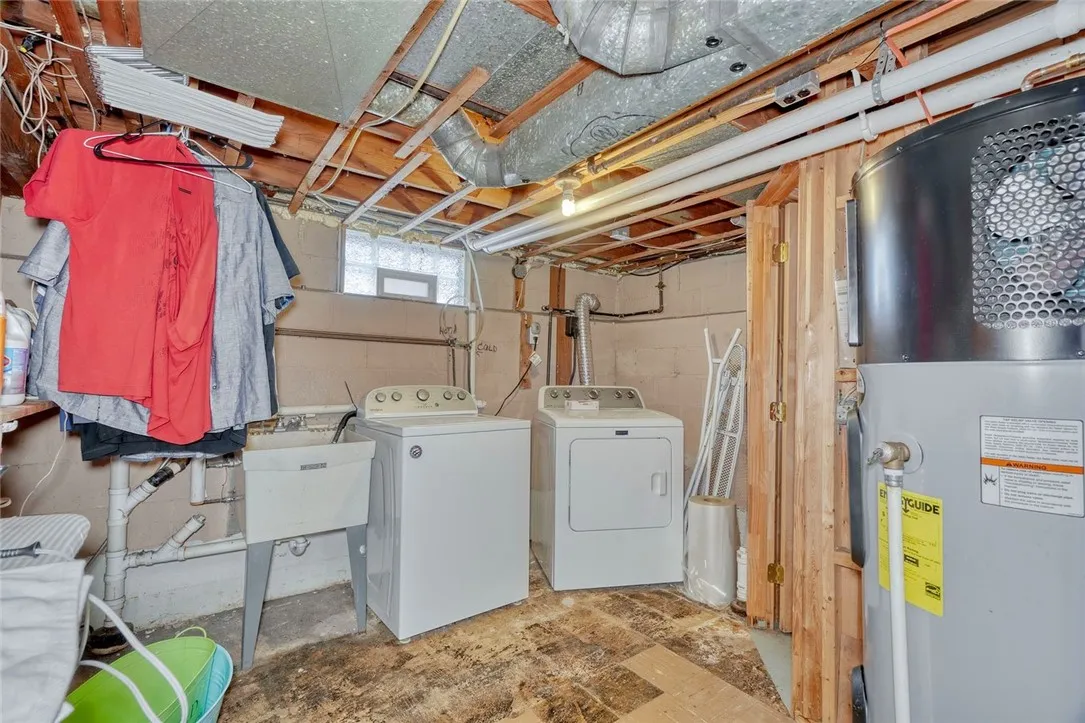 Basement laundry area