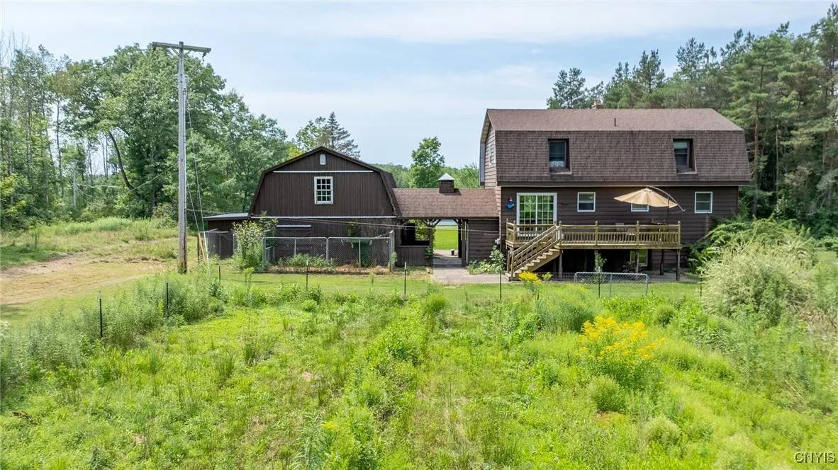 The home has a spacious back deck