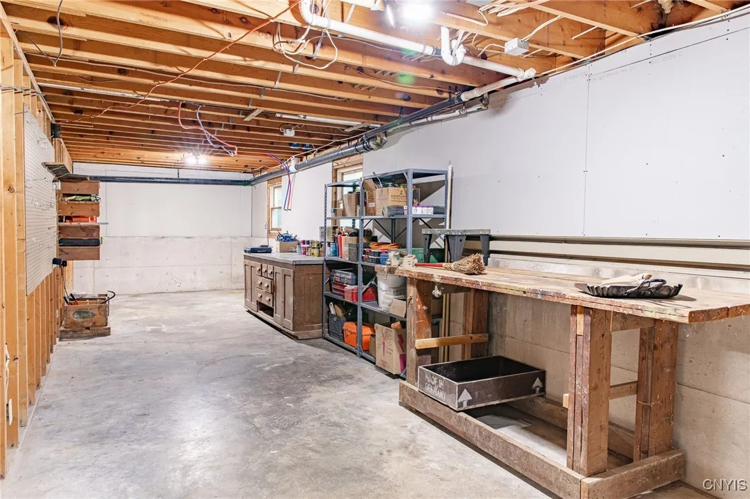 Workshop area in basement