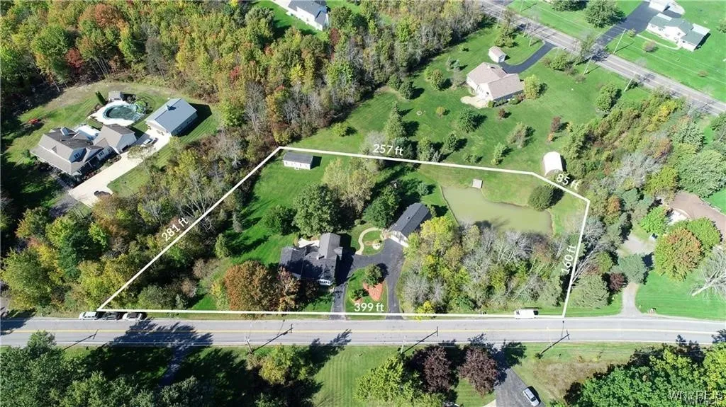 Aerial View of the Lot with Approx. Dimensions