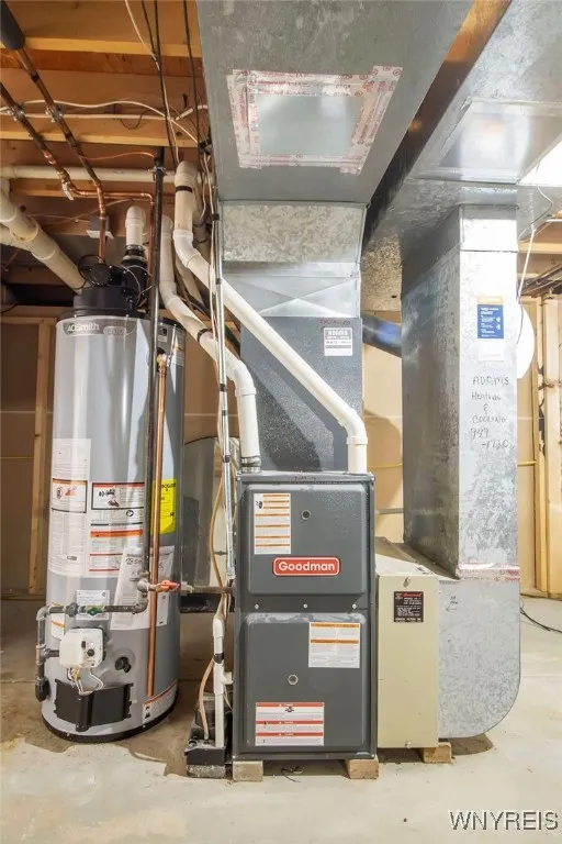 updated furnace and a/c , brand new hot water tank