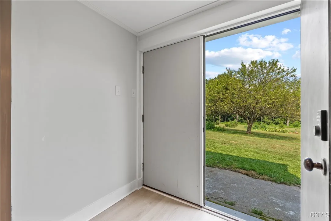 Large doors with direct outdoor access from basement