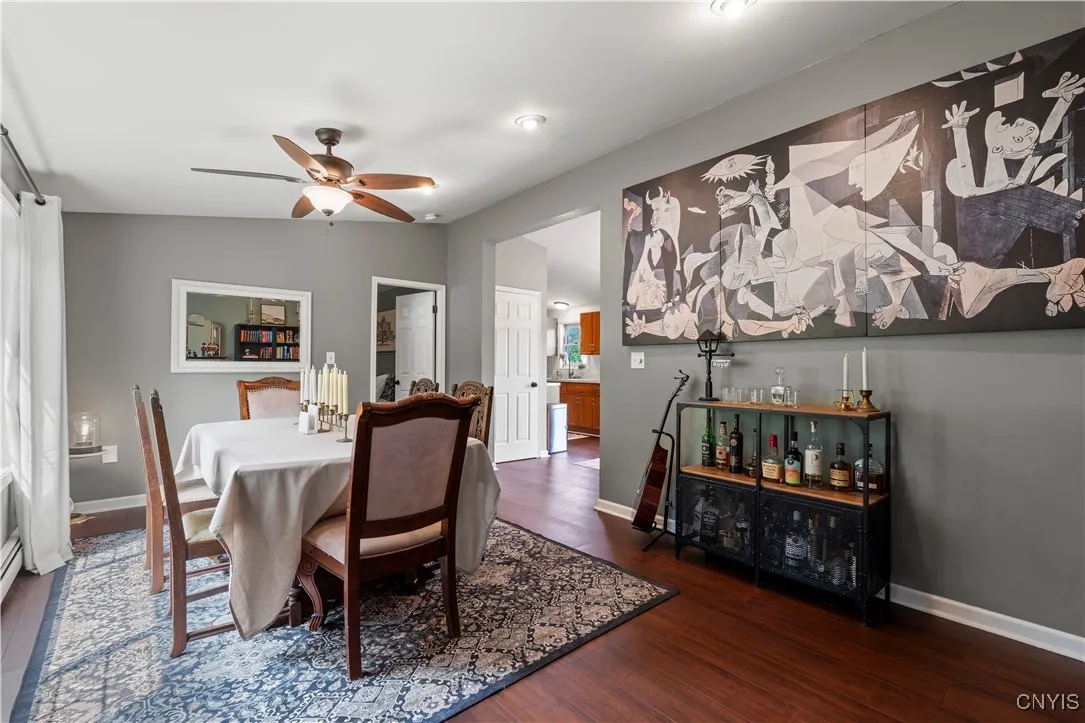 Primary suite is off of this formal dining space