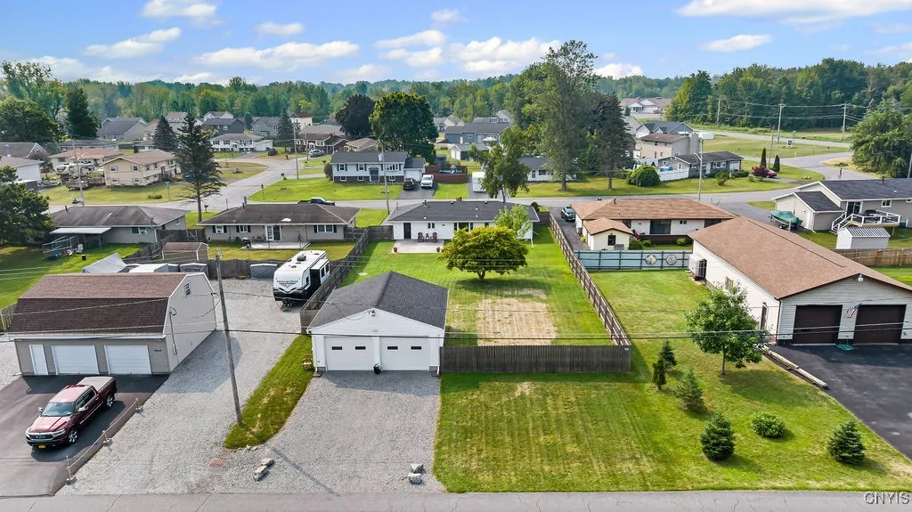View from the detached 2 car garage on the backside of the lot.