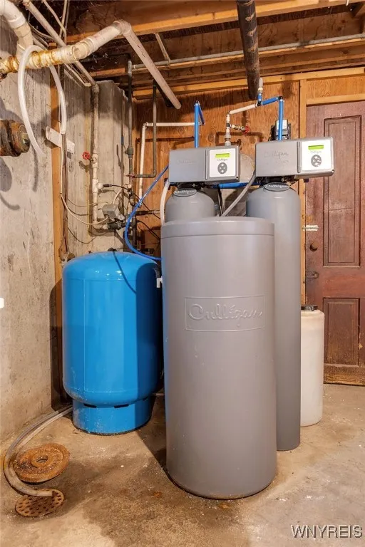 Water softeners with chlorination for both units located on left unit (vacant)