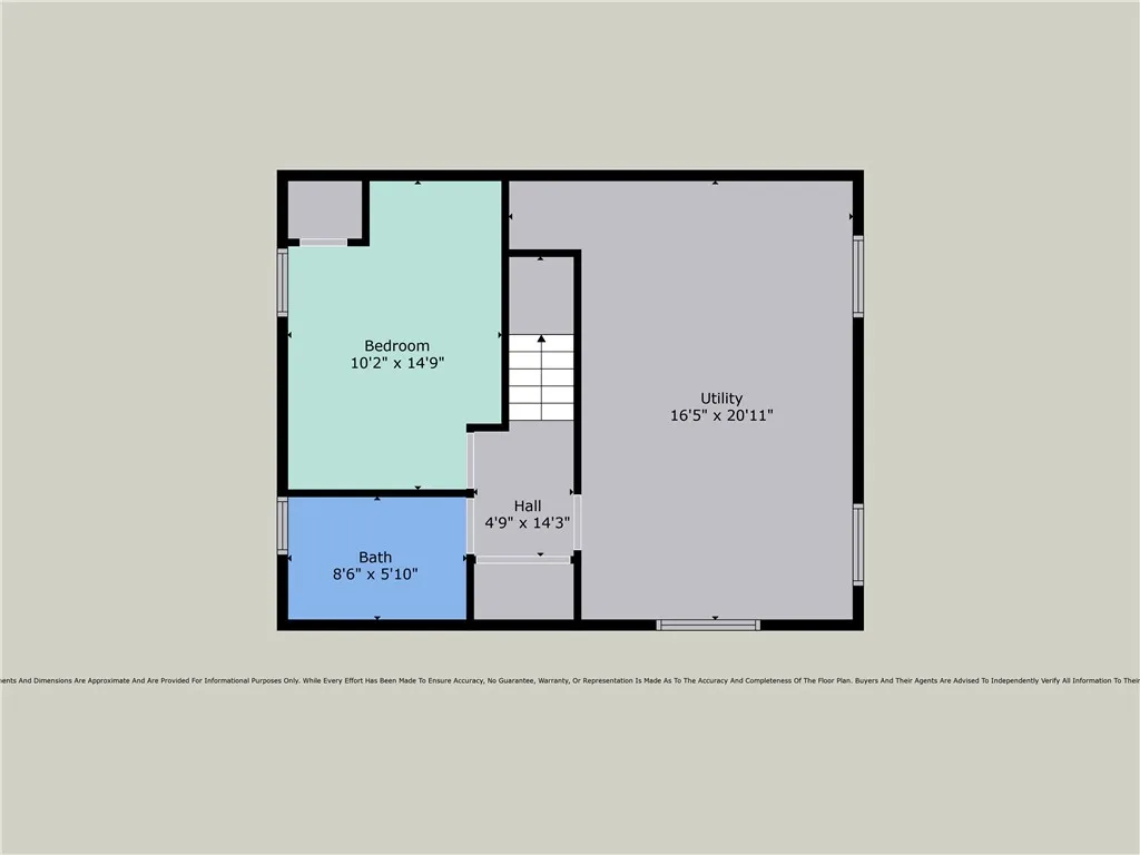 Basement with bonus room and second bath